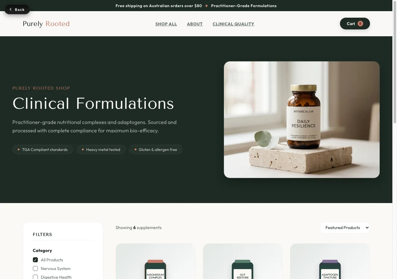 Supplement and Product Shop concept
