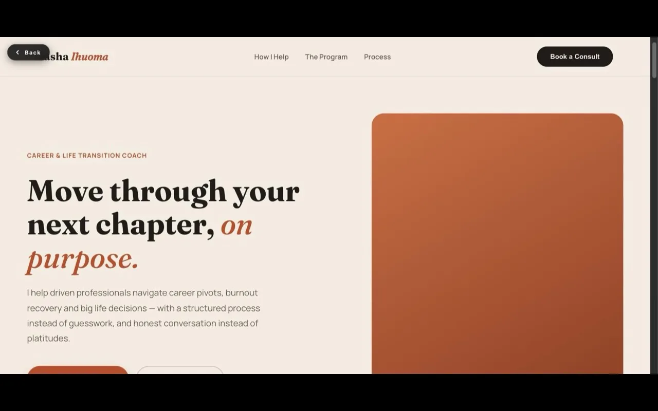 Life Coach Personal Brand Website concept
